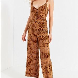 Urban Outfitters Button-Down Tie-Back Jumpsuit